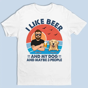 J'aime la bière et mes chiens - T-shirt unisexe personnalisé, sweat à capuche, sweat-shirt - Fête des Pères, cadeau pour les propriétaires d'animaux et les amoureux des animaux
