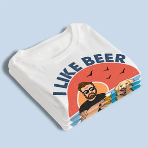 J'aime la bière et mes chiens - T-shirt unisexe personnalisé, sweat à capuche, sweat-shirt - Fête des Pères, cadeau pour les propriétaires d'animaux et les amoureux des animaux