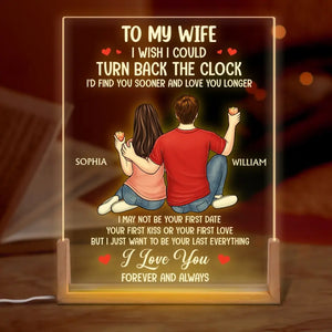 Je t'aime pour toujours et à jamais - Veilleuse LED 3D personnalisée en forme de noyer pour couple - Cadeau pour mari et femme, anniversaire