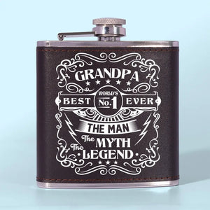 L'Homme Le Mythe La Légende - Flasque Personnalisée Familiale - Fête des Pères, Cadeau pour Papa, Grand-Père