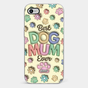 Meilleure maman à fourrure de tous les temps - Coque de téléphone transparente personnalisée avec effet gonflé 3D pour chien et chat - Cadeau pour la fête des mères, pour les propriétaires d'animaux et les amoureux des animaux