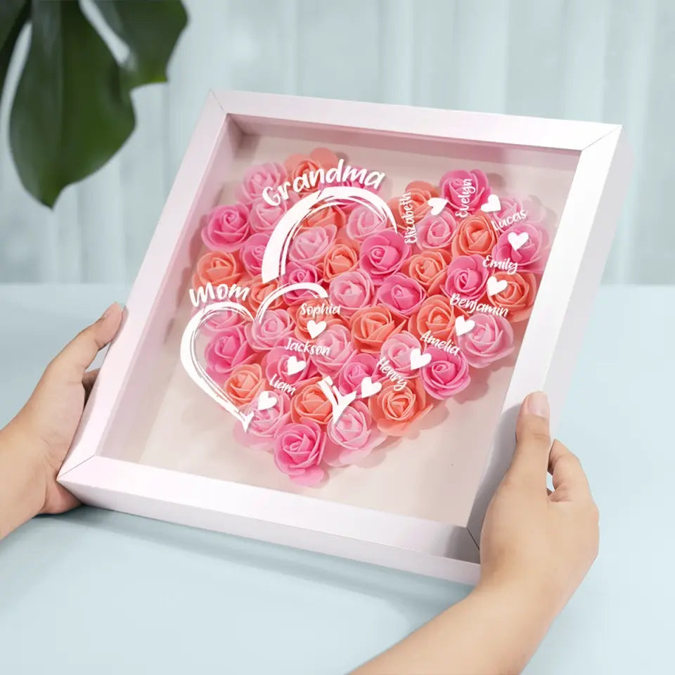 L'incroyable voyage de l'amour maternel - Coffret de fleurs personnalisé pour la famille - Fête des Mères, cadeau pour maman, grand-mère