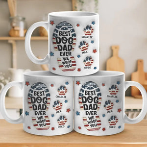 Être papa d'un chien, c'est avoir un compagnon fidèle pour la vie - Mug personnalisé avec effet gonflé 3D - Fête des Pères, cadeau pour les propriétaires d'animaux et les amoureux des animaux