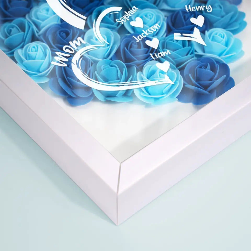 L'incroyable voyage de l'amour maternel - Coffret de fleurs personnalisé pour la famille - Fête des Mères, cadeau pour maman, grand-mère