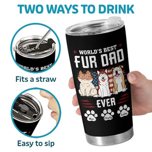 Meilleur papa du monde - Gobelet personnalisé pour chien et chat - Fête des pères, cadeau pour les propriétaires d'animaux et les amoureux des animaux