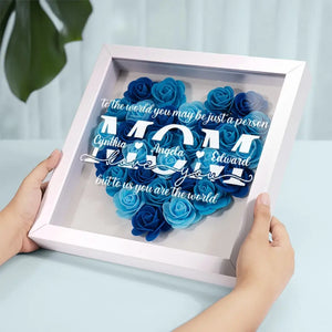 Pour nous, vous êtes le monde - Boîte à fleurs personnalisée pour la famille - Fête des mères, cadeau pour maman, grand-mère