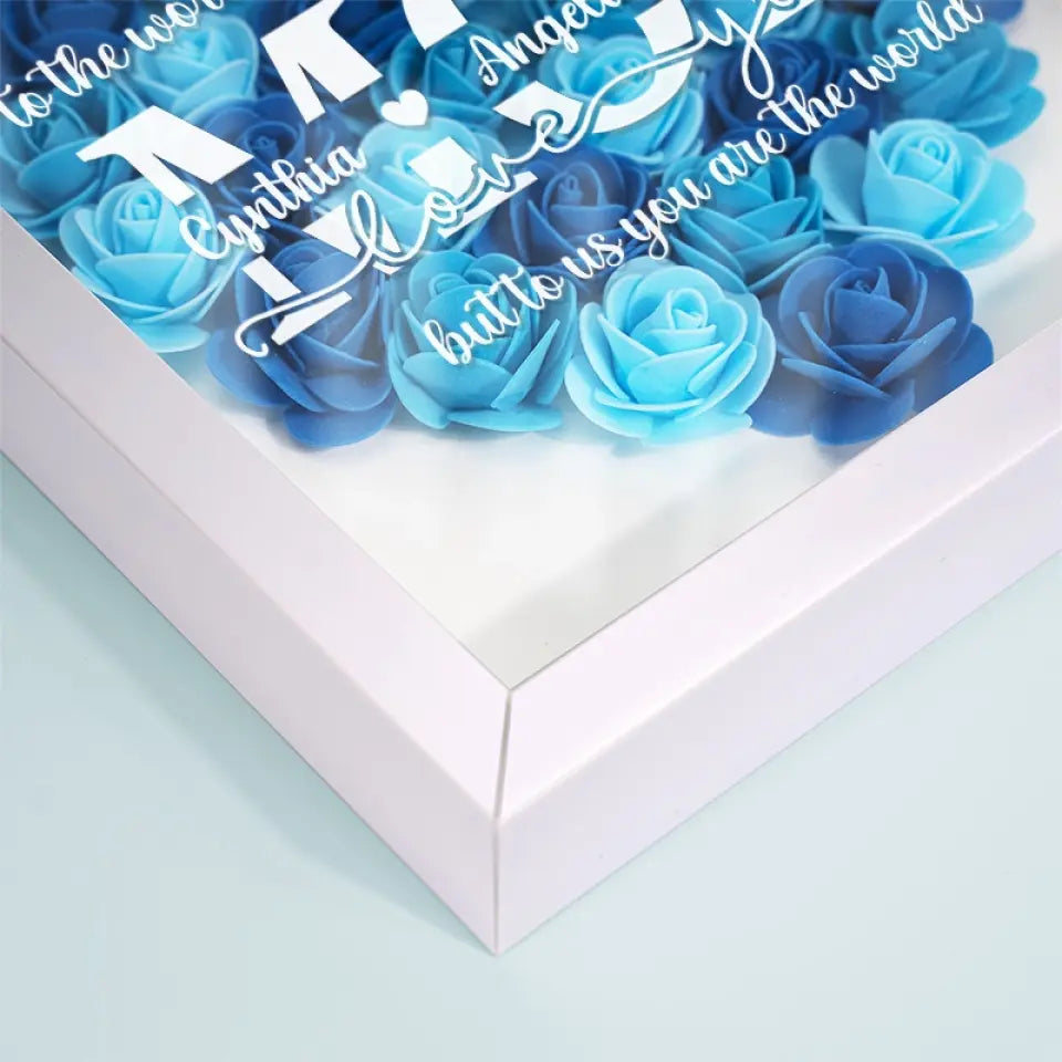 Pour nous, vous êtes le monde - Boîte à fleurs personnalisée pour la famille - Fête des mères, cadeau pour maman, grand-mère