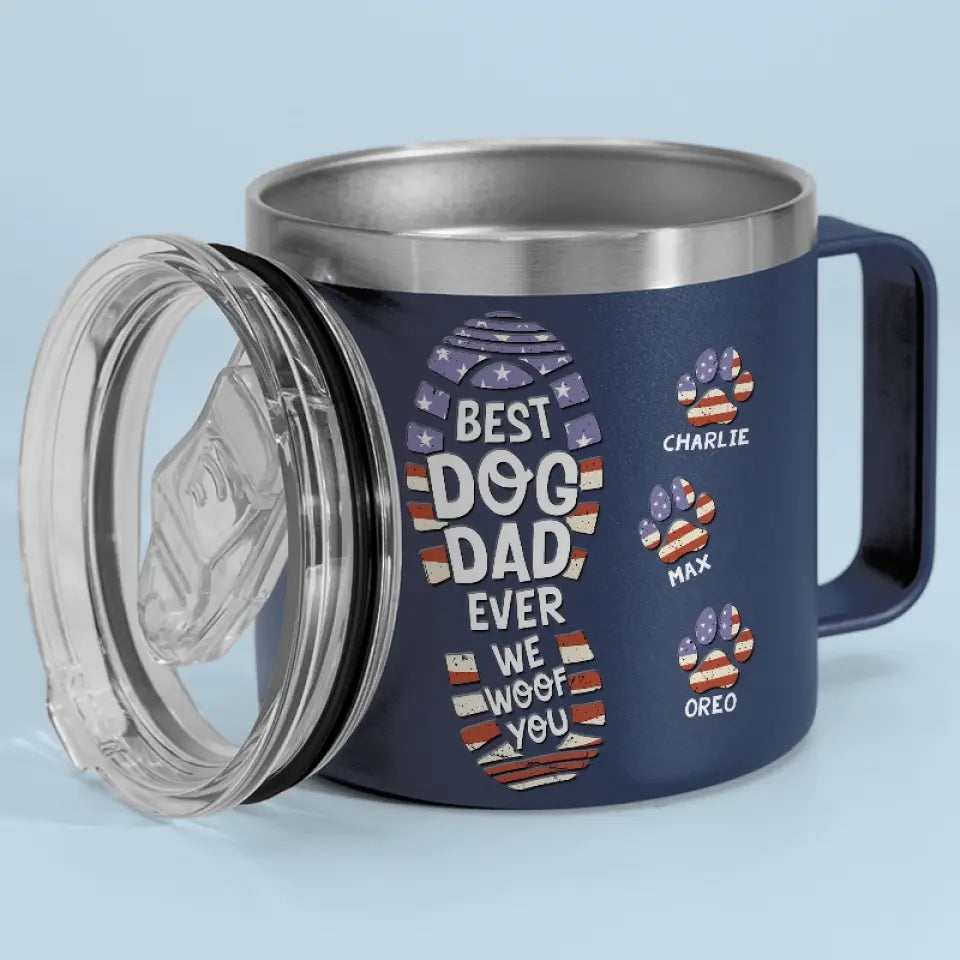Je t'aime tous les jours - Gobelet personnalisé en acier inoxydable de 14 oz avec poignée pour chien - Cadeau pour les propriétaires et les amoureux des animaux