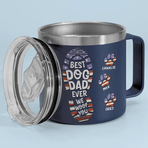 Je t'aime tous les jours - Gobelet personnalisé en acier inoxydable de 14 oz avec poignée pour chien - Cadeau pour les propriétaires et les amoureux des animaux