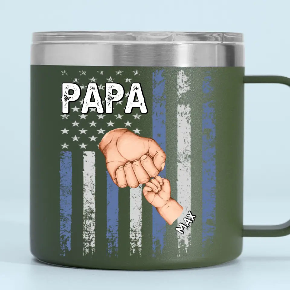 Les grands pères trouvent des solutions - Gobelet personnalisé en acier inoxydable de 14 oz avec poignée - Fête des pères, cadeau pour papa, grand-père
