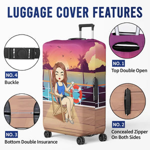 La fille qui aime les croisières - Housse de bagage personnalisée - Cadeau de vacances, cadeau pour les amoureux du voyage d'aventure