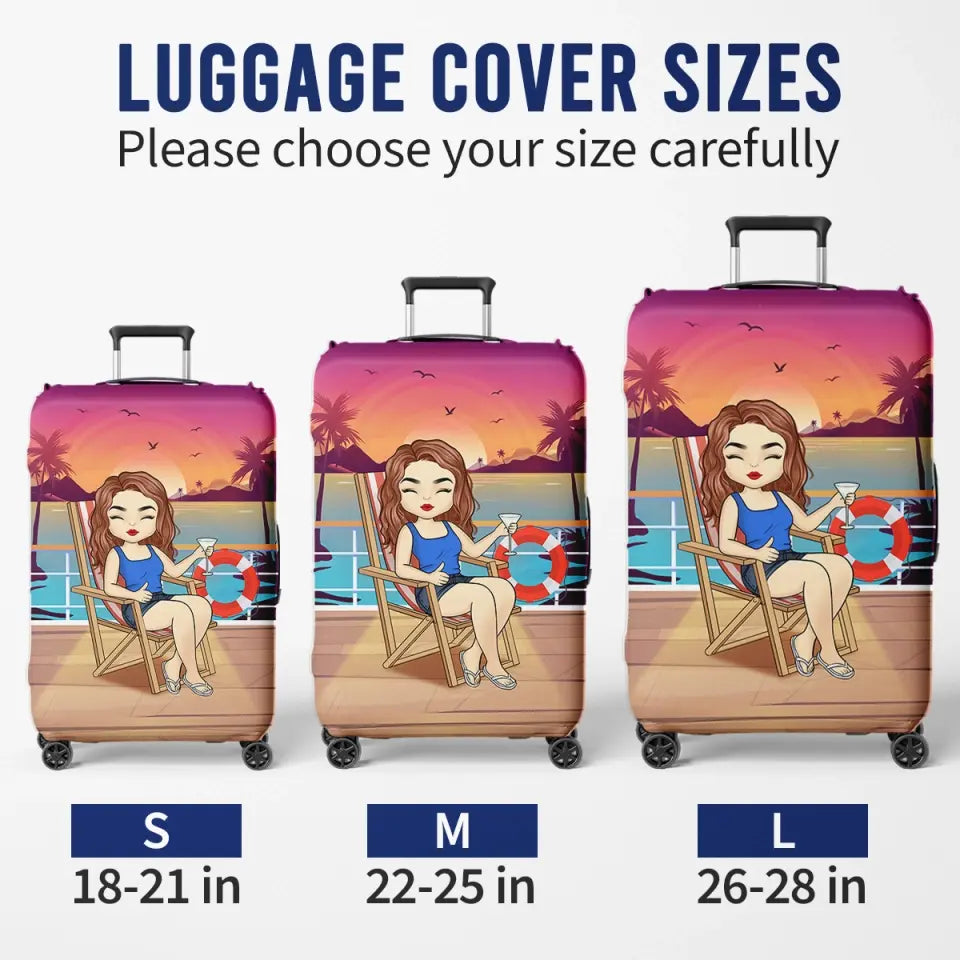 La fille qui aime les croisières - Housse de bagage personnalisée - Cadeau de vacances, cadeau pour les amoureux du voyage d'aventure