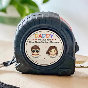 Je t'aime plus que je ne peux mesurer - Mètre ruban personnalisé pour la famille - Fête des pères, cadeau pour papa, grand-père