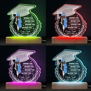 Ma petite fille pour toujours - Lampe LED 3D personnalisée en forme de famille - Cadeau de remise de diplôme pour les membres de la famille, les frères et sœurs
