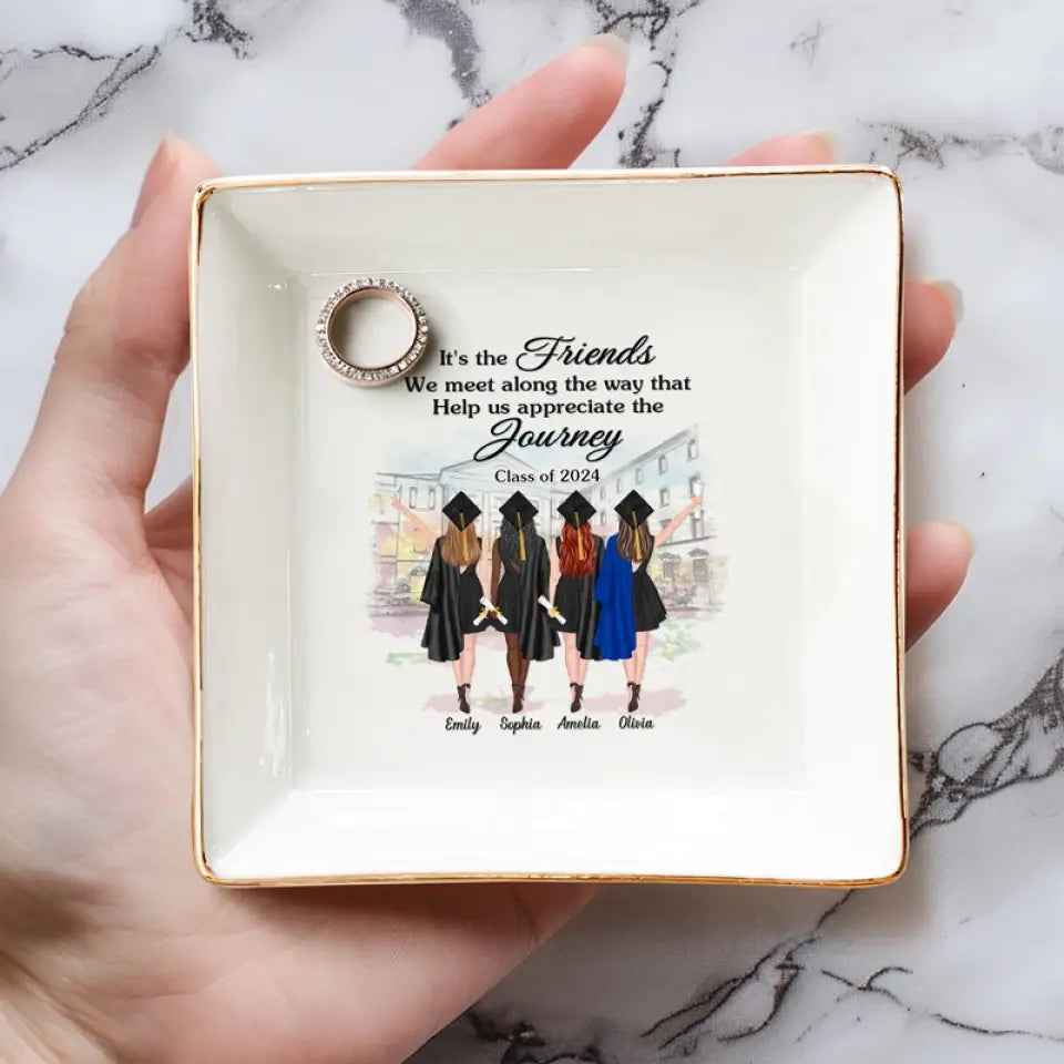 Nous l'avons fait - Plat à bijoux personnalisé Bestie - Cadeau de remise de diplôme pour meilleures amies, meilleures amies, sœurs