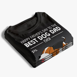 T-shirt unisexe personnalisé « Santé au meilleur papa de chien » ; sweat à capuche, sweat-shirt ; cadeau pour la fête des pères, pour les propriétaires d'animaux et les amoureux des animaux.
