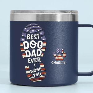 Je t'aime tous les jours - Gobelet personnalisé en acier inoxydable de 14 oz avec poignée pour chien - Cadeau pour les propriétaires et les amoureux des animaux