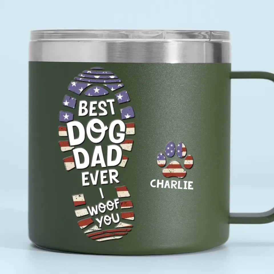 Je t'aime tous les jours - Gobelet personnalisé en acier inoxydable de 14 oz avec poignée pour chien - Cadeau pour les propriétaires et les amoureux des animaux