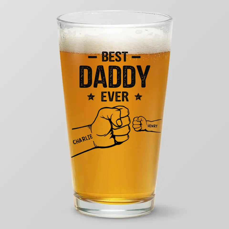 Derrière chaque bon enfant se cache un bon papa - Verre à bière personnalisé pour la famille - Fête des pères, cadeau pour papa, grand-père