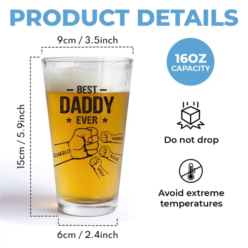 Derrière chaque bon enfant se cache un bon papa - Verre à bière personnalisé pour la famille - Fête des pères, cadeau pour papa, grand-père