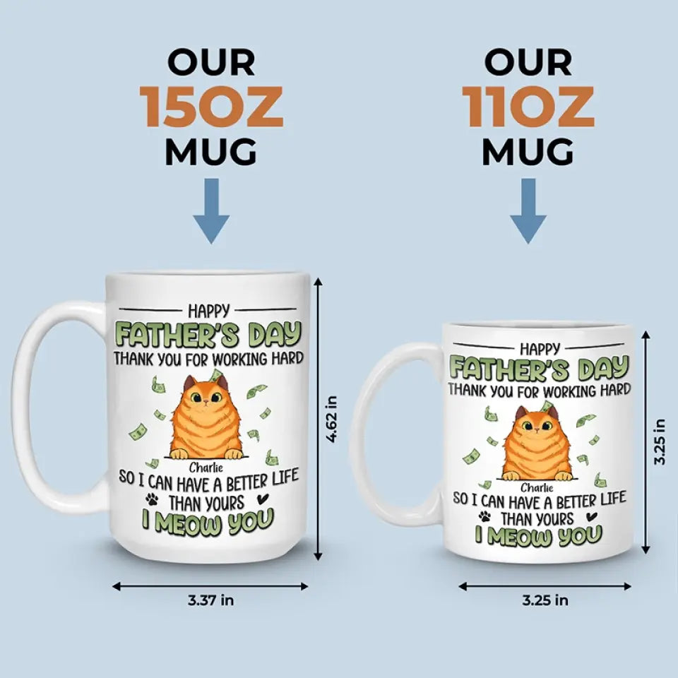 Nous avons une vie meilleure que la vôtre - Mug personnalisé pour chien et chat - Cadeau pour propriétaires et amoureux des animaux