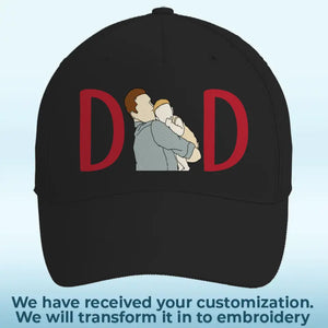 Casquette brodée personnalisée avec photo « Tu es mon papa incroyable » - Cadeau pour la fête des pères