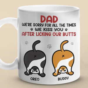 On t'embrasse, on t'aime - Mug personnalisé chat - Fête des pères, cadeau pour les propriétaires d'animaux, amoureux des animaux