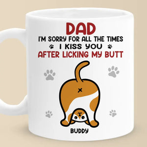 On t'embrasse, on t'aime - Mug personnalisé chat - Fête des pères, cadeau pour les propriétaires d'animaux, amoureux des animaux