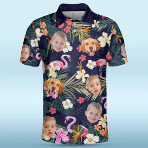 Photo personnalisée Papa, tu as toujours été le plus cool - Polo personnalisé avec imprimé intégral pour la famille - Fête des pères, cadeau pour papa, propriétaires d'animaux, amoureux des animaux