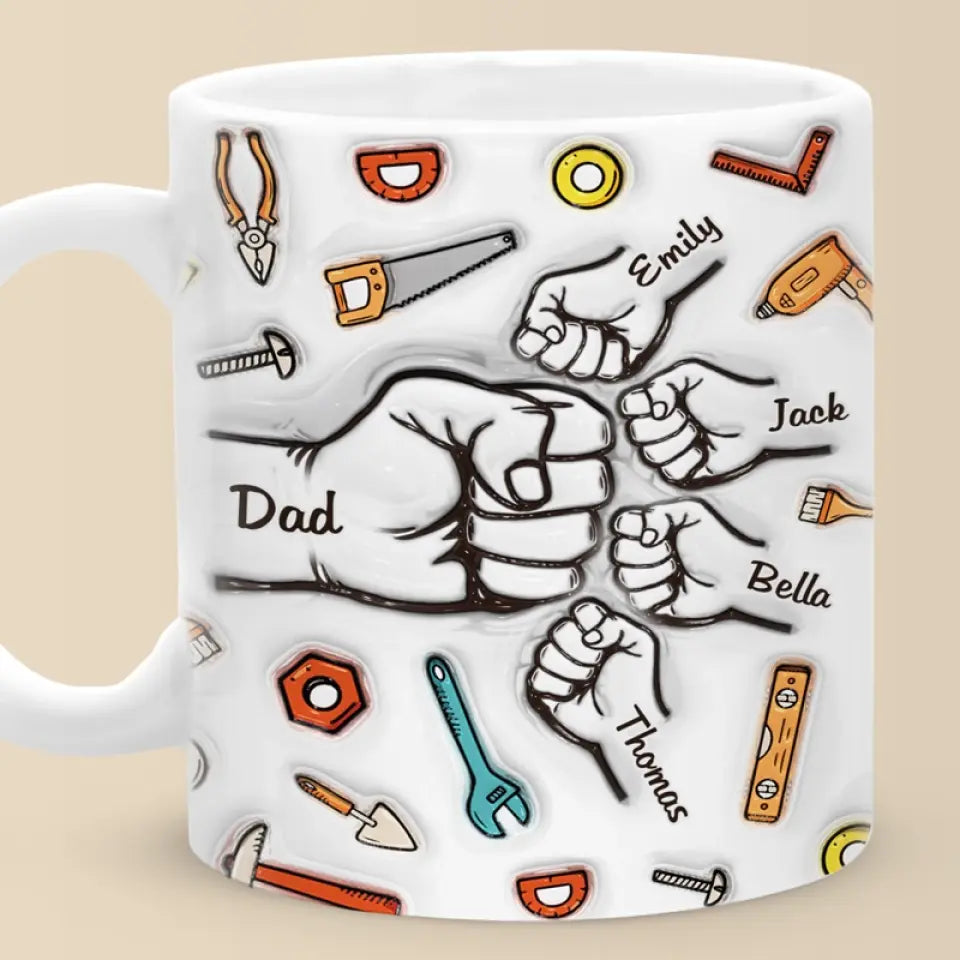 À papa de la part de la raison pour laquelle vous buvez - Mug personnalisé en 3D avec effet gonflé - Cadeau pour la fête des pères, papa, grand-père