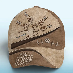 Les chiens laissent des empreintes de pattes sur nos cœurs ! Casquette personnalisée pour chien, casquette classique à imprimé intégral ! Cadeau pour la fête des pères, pour les propriétaires d'animaux et les amoureux des animaux.