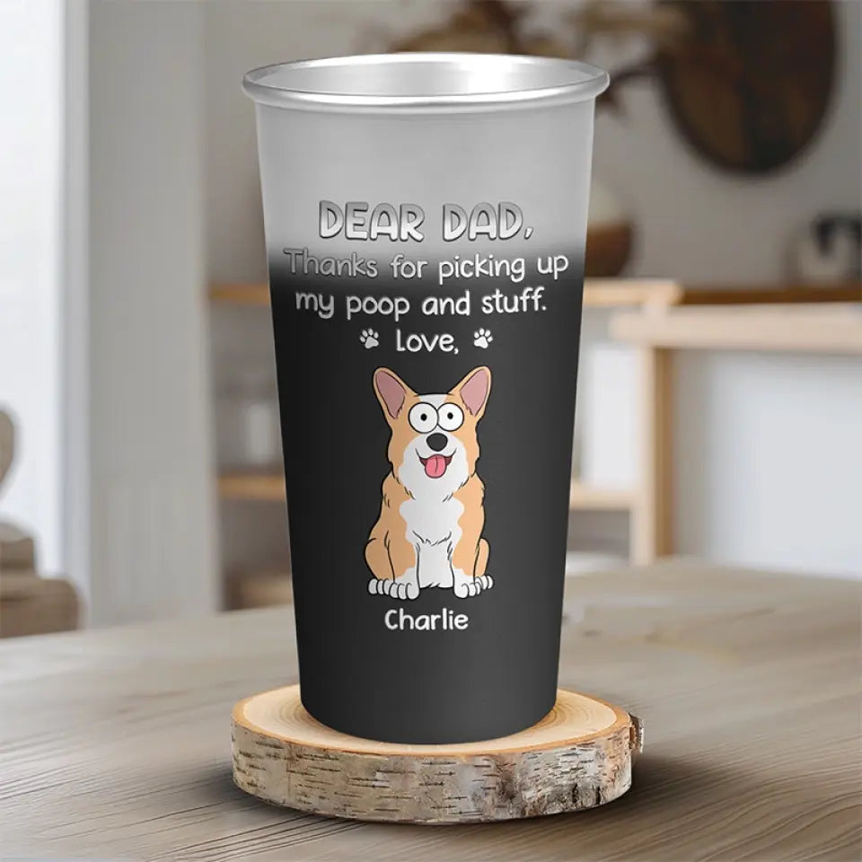 Cher papa, tu es génial ! Tasse personnalisée en aluminium changeant de couleur pour chien - Cadeau pour les propriétaires d'animaux et les amoureux des animaux