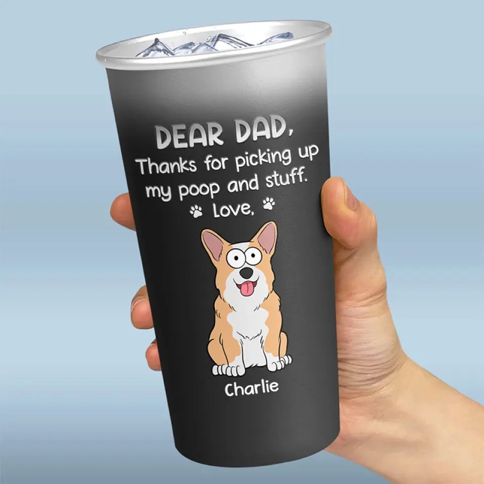 Cher papa, tu es génial ! Tasse personnalisée en aluminium changeant de couleur pour chien - Cadeau pour les propriétaires d'animaux et les amoureux des animaux