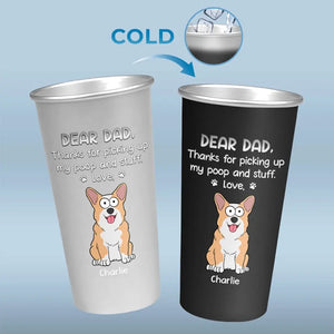 Cher papa, tu es génial ! Tasse personnalisée en aluminium changeant de couleur pour chien - Cadeau pour les propriétaires d'animaux et les amoureux des animaux