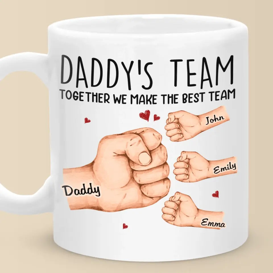 Ensemble, nous formons la meilleure équipe - Mug personnalisé pour la famille - Fête des pères, cadeau pour papa, grand-père