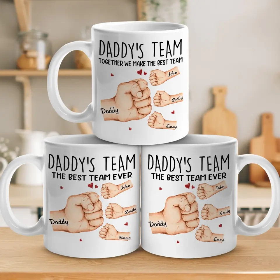 Ensemble, nous formons la meilleure équipe - Mug personnalisé pour la famille - Fête des pères, cadeau pour papa, grand-père