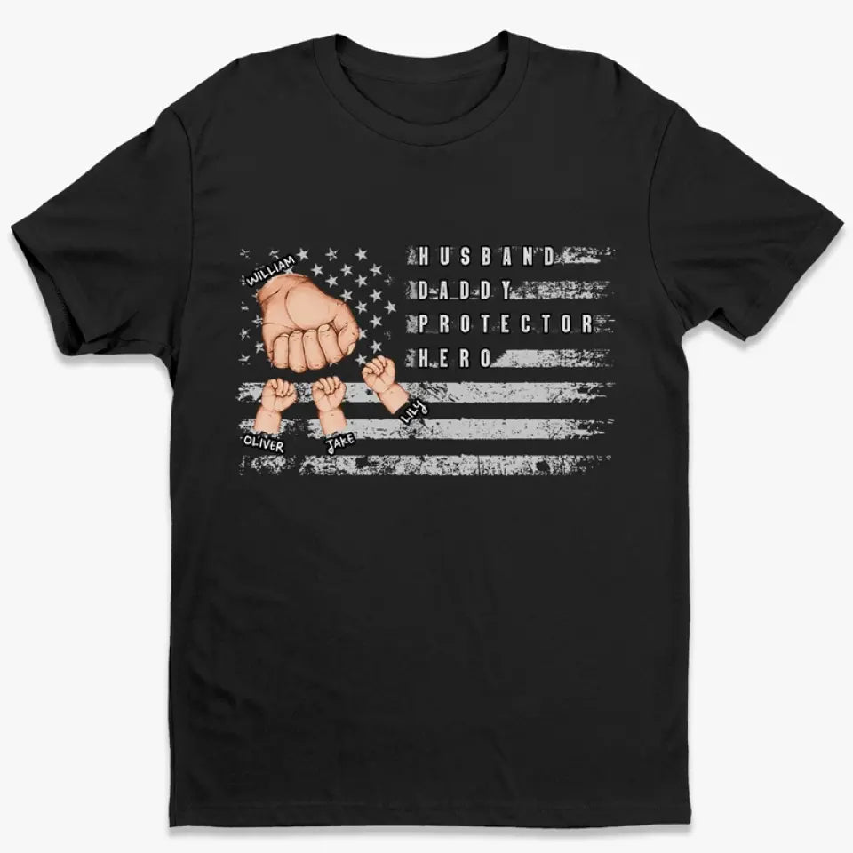 Les papas sont les héros méconnus de nos vies - T-shirt, sweat à capuche et sweat-shirt unisexe personnalisé pour la famille - Cadeau pour papa