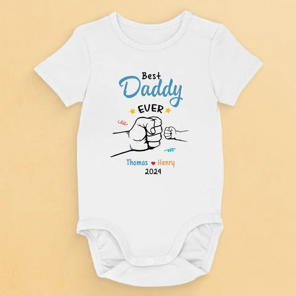 Le plus grand miracle de la vie enveloppé dans une couverture - Body bébé personnalisé pour la famille - Cadeau de fête des pères, cadeau de baby shower, cadeau pour le premier papa
