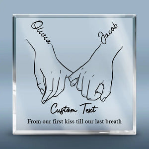 Je t'aime pour toujours et à jamais - Plaque acrylique carrée personnalisée pour couple - Nouveauté, cadeau pour mari et femme, anniversaire AMZ