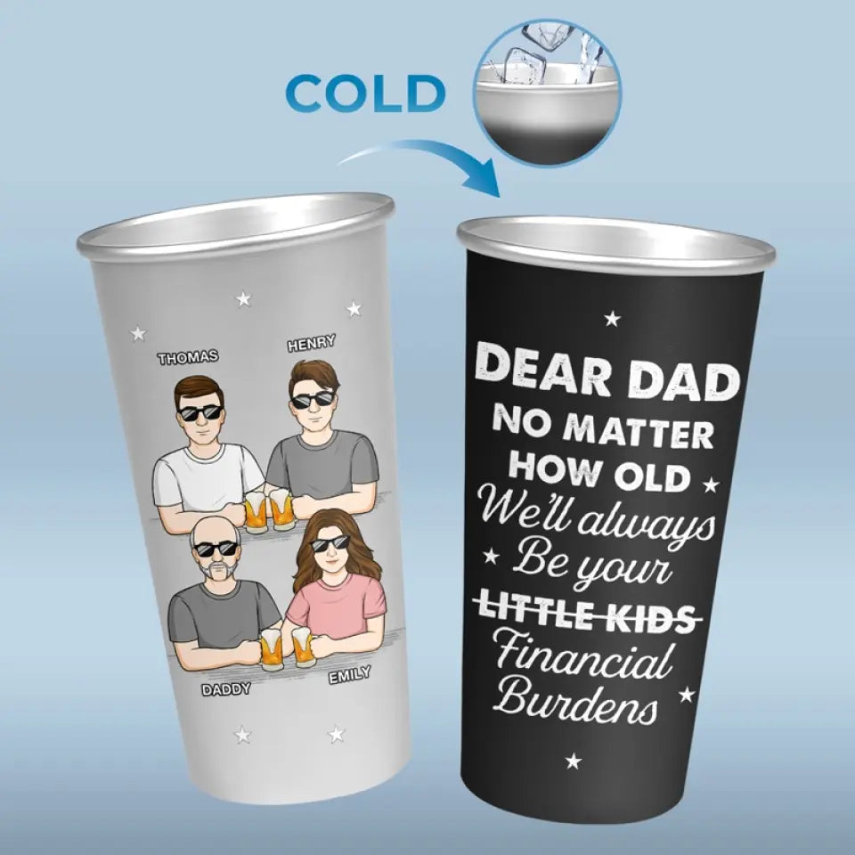 Nous serons toujours vos petits enfants - Tasse personnalisée en aluminium changeant de couleur pour la famille - Fête des pères, cadeau pour papa, grand-père