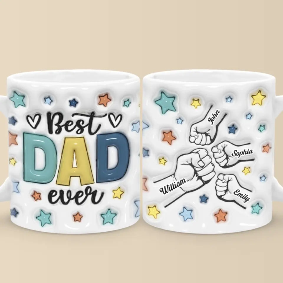Papa, tu es mon ancre dans une mer agitée - Mug personnalisé en 3D avec effet gonflé - Cadeau pour la fête des pères
