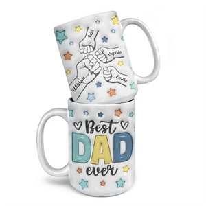 Papa, tu es mon ancre dans une mer agitée - Mug personnalisé en 3D avec effet gonflé - Cadeau pour la fête des pères