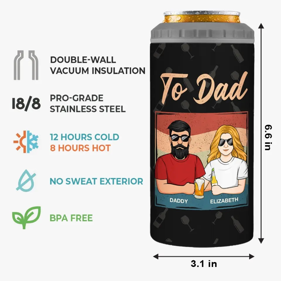 À papa, des raisons pour lesquelles vous buvez - Gobelet isotherme 4 en 1 personnalisé pour la famille - Fête des pères, cadeau pour papa, grand-père