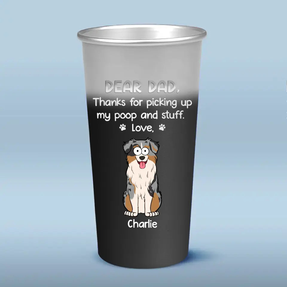 Cher papa, tu es génial ! Tasse personnalisée en aluminium changeant de couleur pour chien - Cadeau pour les propriétaires d'animaux et les amoureux des animaux
