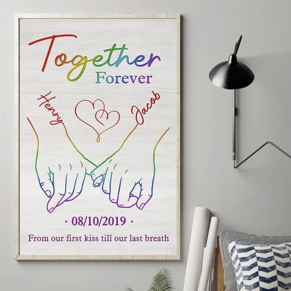 Fier d'aimer qui j'aime, Couples LGBTQ+ - Cadeau pour couples, Affiche verticale personnalisée