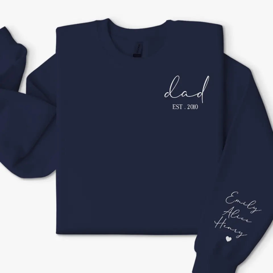 Le lien spécial entre papa et enfants - Sweat-shirt brodé personnalisé pour la famille - Fête des pères, cadeau pour papa, grand-père