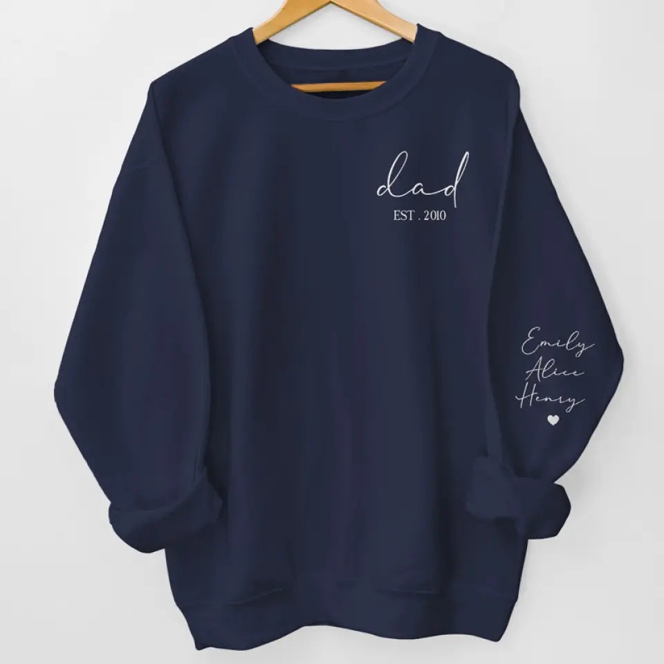 Le lien spécial entre papa et enfants - Sweat-shirt brodé personnalisé pour la famille - Fête des pères, cadeau pour papa, grand-père