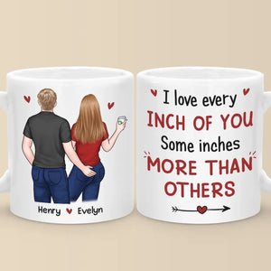 J'aime chaque centimètre de toi - Tasse personnalisée pour couple - Cadeau pour mari et femme, anniversaire
