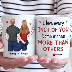 J'aime chaque centimètre de toi - Tasse personnalisée pour couple - Cadeau pour mari et femme, anniversaire