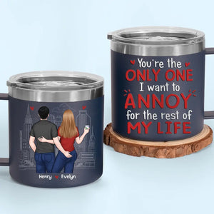 Tu es toujours plus chaud que ce café - Gobelet personnalisé en acier inoxydable de 14 oz avec poignée - Cadeau pour mari et femme, anniversaire